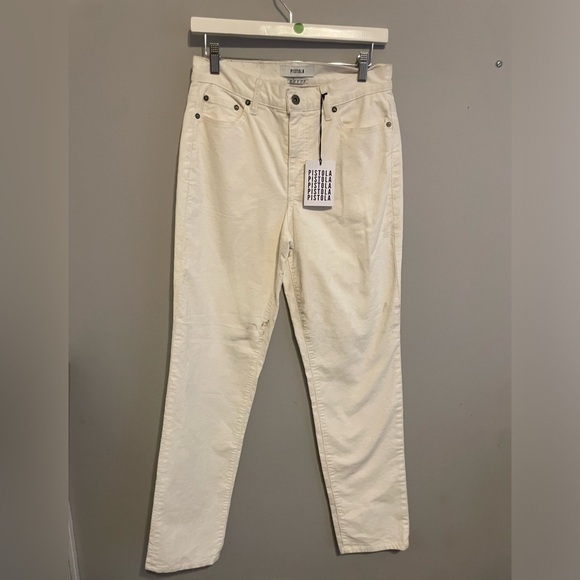 Pistola Presley Corduroy High Rise Pants White‎ Size 27 - Picture 1 of 11